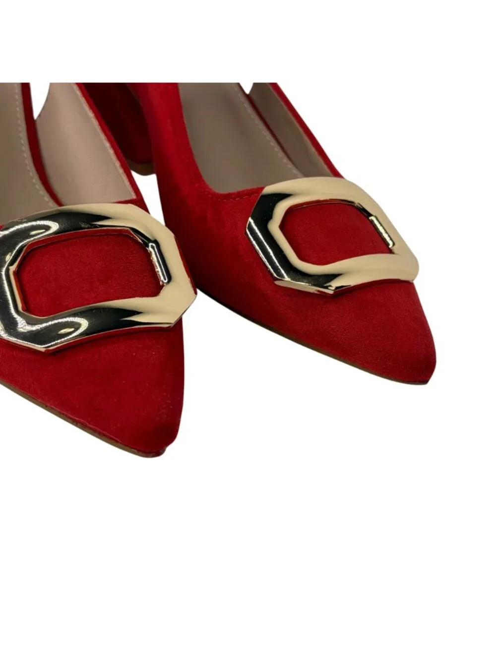 Nicole Miller Melrose Red Suede Pointed Closed Toe Block Heel Suze 8